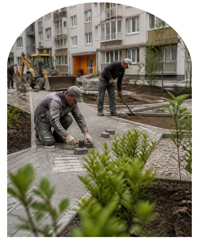 Благоустройство двора многоквартирного дома в Верхнем Уфалее